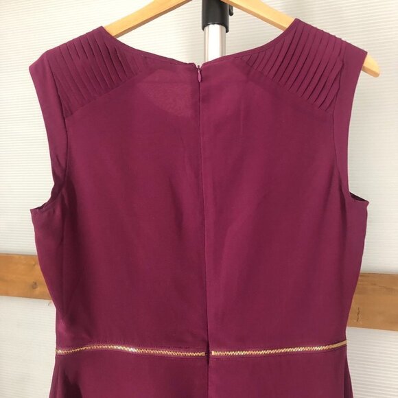 Ricki's Purple‎ Sleeveless Gold Zipper Fit & Flare Dress Sz 8 - Picture 7 of 11
